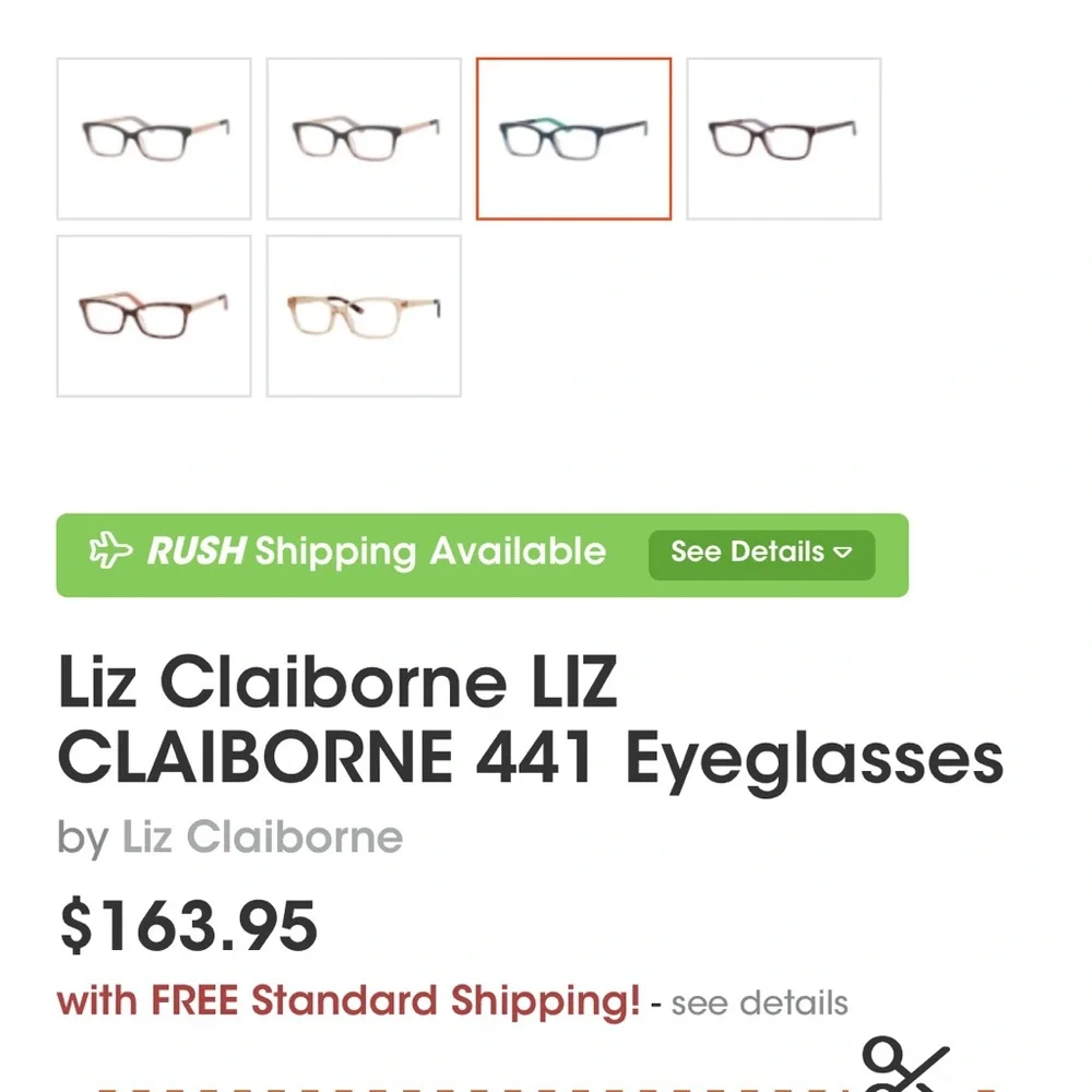 Liz Claiborne‎ Eyeglasses Frame L441 PID Women's Blue Full Rim Rectangular 135